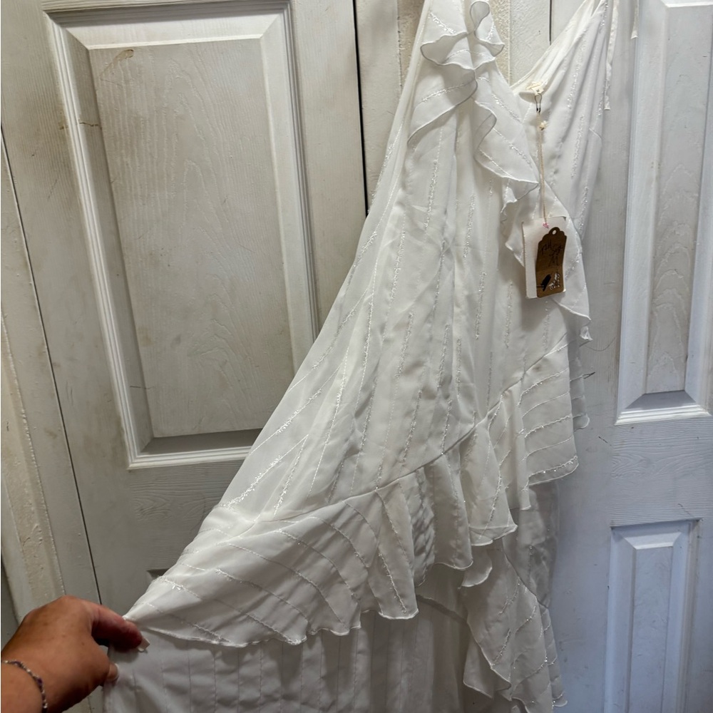 Fanco dress Elegant White Ruffled Dress